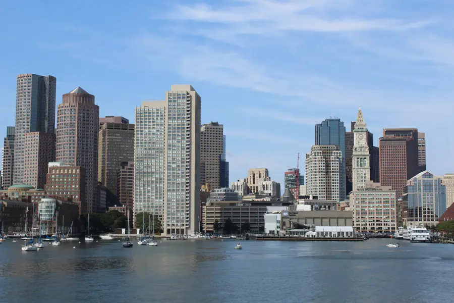 Boston's Financial District from the harbor
